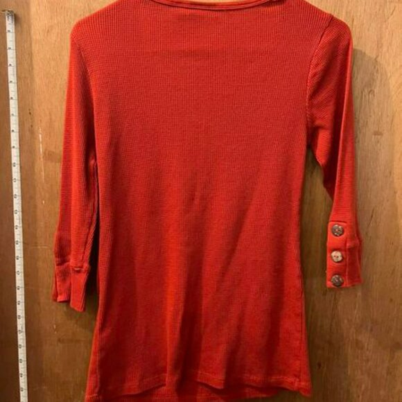 ❤️🔥❤️🔥🐻Size M - Cato - Rust Colored 3/4 Sleeve Pullover w/Floral Design - Picture 5 of 6